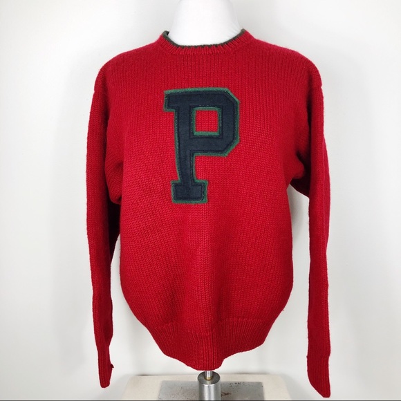 Polo Ralph Lauren Sweaters - Vtg Polo Ralph Lauren Wool”P” Crew Neck Sweater